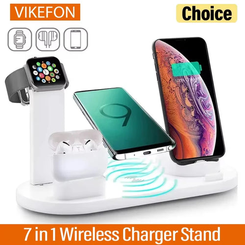 7 in 1 Wireless Charger Stand Pad for Iphone 17-12 Pro Max Apple Watch Airpods Pro Iwatch 8 Fast Charging Dock Station